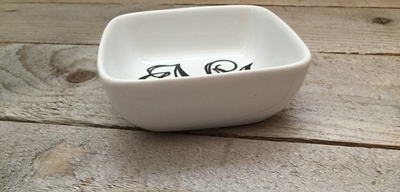 Monogrammed Jewelry Dish, Jewelry Dish, Wedding Gifts Personalized, Gifts for Bridesmaids, Rehearsal Dinner, Wedding Party Gifts, Wedding image 3