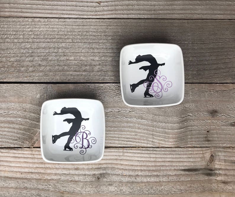 Monogrammed Jewelry Ring Dish, Gifts for Ice Skater, Skating Gifts, Recital gifts, Figure Skating, Personalized Ring Dish, Coach Gifts image 9