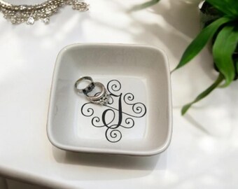 Personalized Desk Dish, Monogrammed Desk Decor, Desk Accessories, Co Worker Gift, Birthday Gift Her, Christmas Gift Women, Thank You Gift