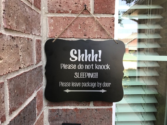 Do Not Knock Sleeping Sign Night Sight Door Sign Do Not Ring Door Bell I Am Sleeping Sign Leave Package At The Door Privacy Please