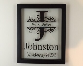 Personalized Picture Frame, Monogrammed Picture Frame, Name Sign, Name Plaque, Wedding Shower Gift, Personalized Gift, Wedding Gift