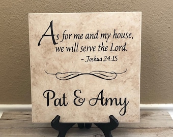 Scripture Sign, Scripture Tile, Scripture Decal, Scripture, Personalized Tile, Momogramm, Religious Gifts, Religious Art, Name Tile