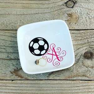 Monogrammed Jewelry Dish, Soccer Gift Ideas, Ring Dish, Personalized Ring Dish, Gift for Soccer Player, Coach Gifts, Girls Soccer Team Gift image 8