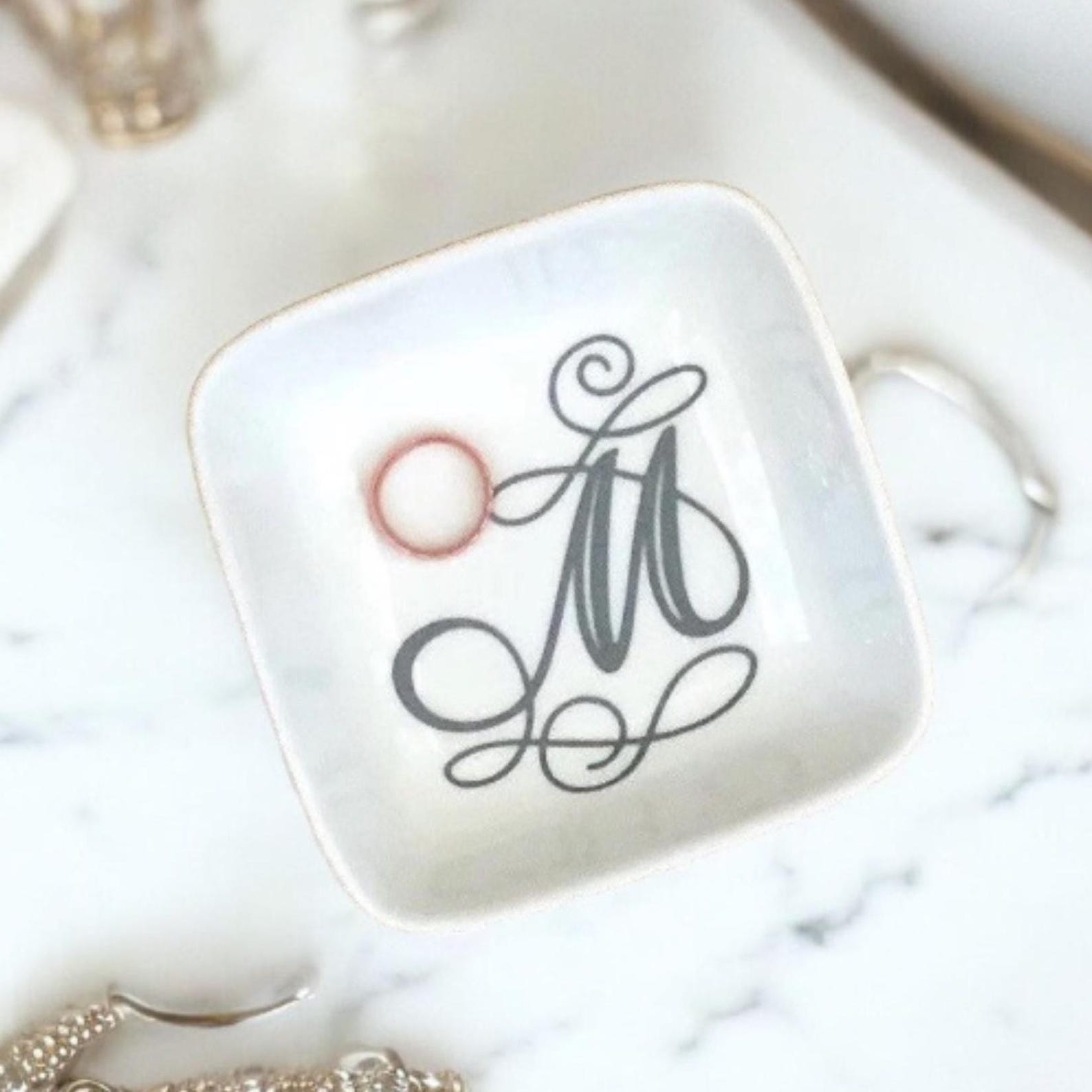 Personalized Monogrammed Ring Dish, Custom Jewelry Holder, Mom Gifts ...