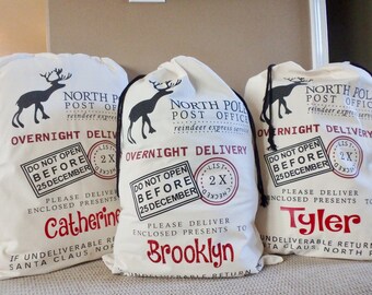 Personalized Santa Sack, Santa Bag, Santa Delivery Bag, Christmas Gift, Santa Sacks, Christmas Sacks, Santa Bag, Jennifer's Craft Corner