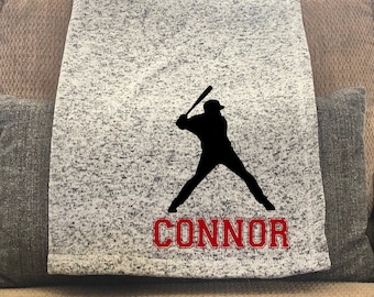 Personalized Baseball Throw Blanket, Birthday Gift for Him, Baseball Player Gift, Christmas Gift, Gift for Son, Gift for Friend, Boy Gifts