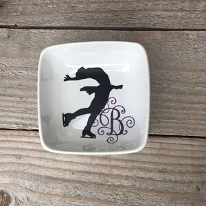 Monogrammed Jewelry Ring Dish, Gifts for Ice Skater, Skating Gifts, Recital gifts, Figure Skating, Personalized Ring Dish, Coach Gifts image 6