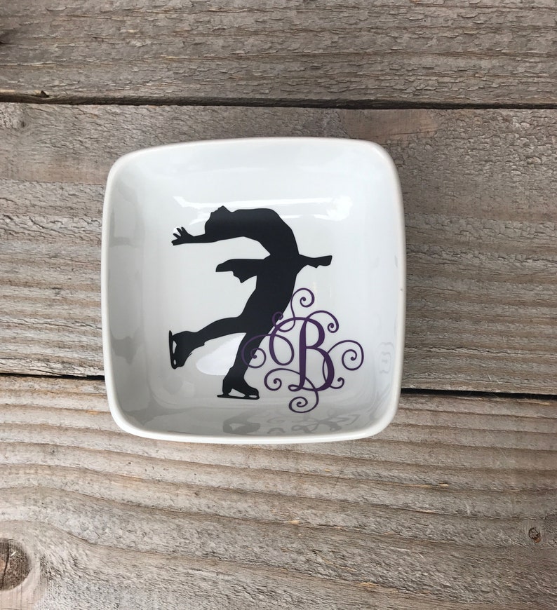 Monogrammed Jewelry Ring Dish, Gifts for Ice Skater, Skating Gifts, Recital gifts, Figure Skating, Personalized Ring Dish, Coach Gifts image 6