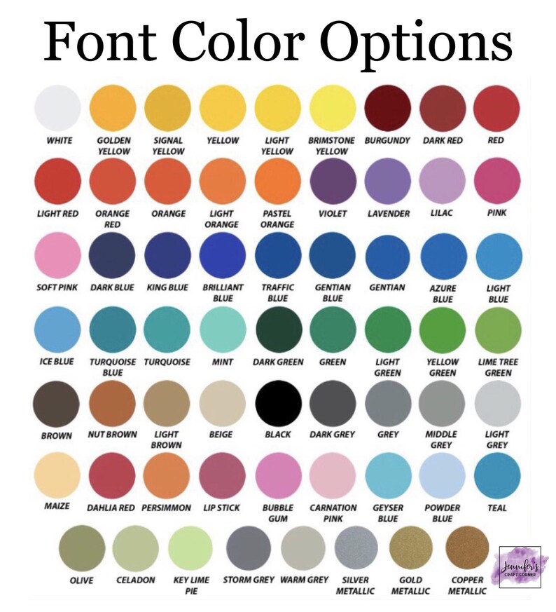 Puede incluir: Una tabla de 60 opciones de colores de fuente diferentes. Los colores est&aacute;n dispuestos en filas y columnas, con cada color etiquetado con su nombre. Los colores incluyen blanco, amarillo, rojo, naranja, rosa, azul, verde, marr&oacute;n, gris y azul verdoso.