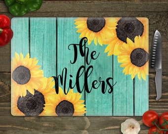 Personalized Sunflower Cutting Board, Spring Sunflower Home Decor, Sunflower Gifts, Gift Idea Her, Charcuterie Board, Birthday Gift Women