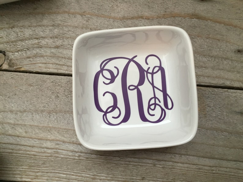 Monogrammed Jewelry Dish, Jewelry Dish, Wedding Gifts Personalized, Gifts for Bridesmaids, Rehearsal Dinner, Wedding Party Gifts, Wedding image 7