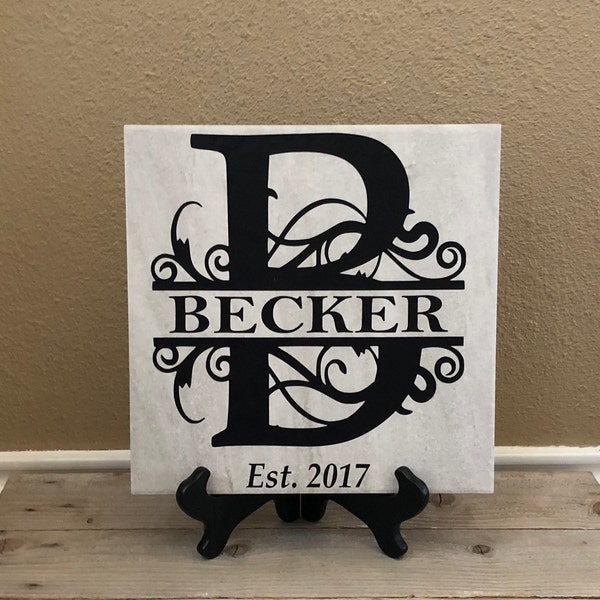 Personalized Last Name Sign, Wedding Gift Couple, Anniversary Gift, Bridal Shower, Established Sign, To Bride and Groom, Entry Table Decor