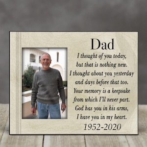 I Thought Of You Today Remembrance Photo Frame, Memorial Picture Frame Gift, Funeral Gift, Loss of Dad, Loss of Son, Loss of Uncle