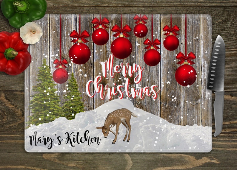 Christmas Cutting Board Christmas Kitchen Decor Gift for Etsy