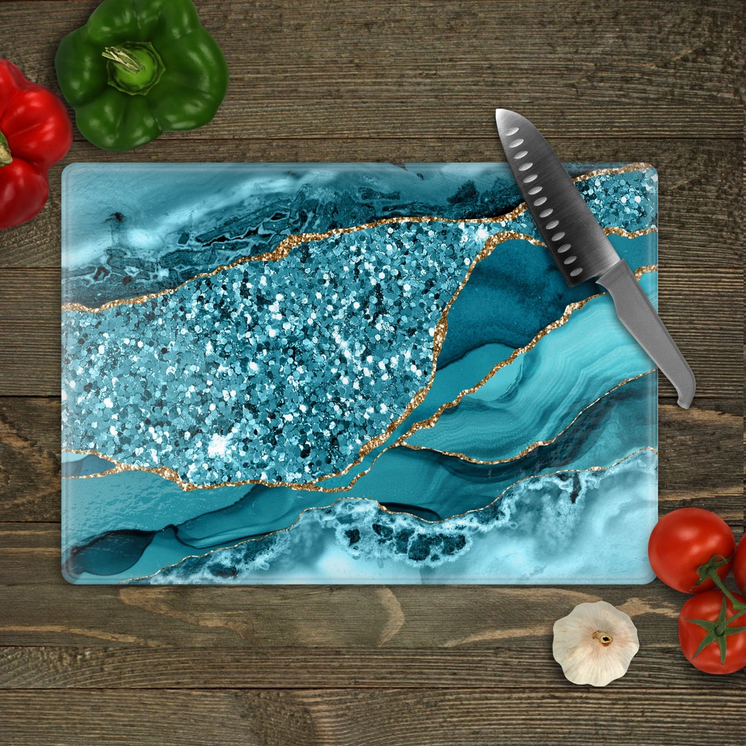 Marble Glass Cutting Board, Charcuterie Board, Wedding Gift Couple