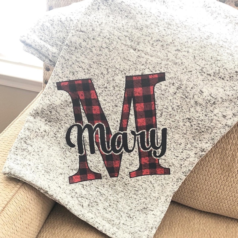 Monogrammed Throw Personalized Blanket Gift for Mom Gift Etsy