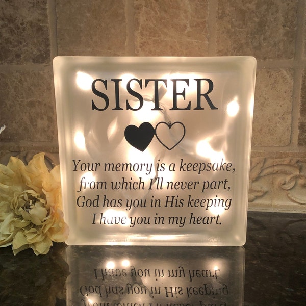 Loss of Sister Remembrance Light, Condolence Gift, Memorial for Sister, Loss of Baby Sister, Loss of Big Sister, Gift for Daughter