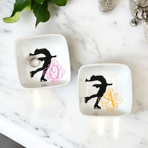 Monogrammed Jewelry Ring Dish, Gifts for Ice Skater, Skating Gifts, Recital gifts, Figure Skating, Personalized Ring Dish, Coach Gifts