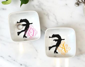 Monogrammed Jewelry Ring Dish, Gifts for Ice Skater, Skating Gifts, Recital gifts, Figure Skating, Personalized Ring Dish, Coach Gifts