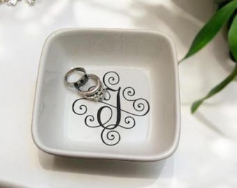 Personalized Desk Dish, Monogrammed Desk Decor, Desk Accessories, Co Worker Gift, Birthday Gift Her, Christmas Gift Women, Thank You Gift