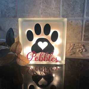 Dog Lover Personalized Gift, Dog Mom, Dog Dad, Loss of Dog, Dog Light, Paw Print, Dog Remembrance Gift, Paw Decal, Birthday Gift for Her