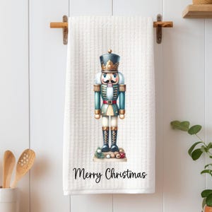 Personalized Nutcracker Kitchen Towel, Christmas Dish Towel, Holiday Hand Towel, , Christmas Gift Her, Nutcracker Lover Gift, Secret Santa