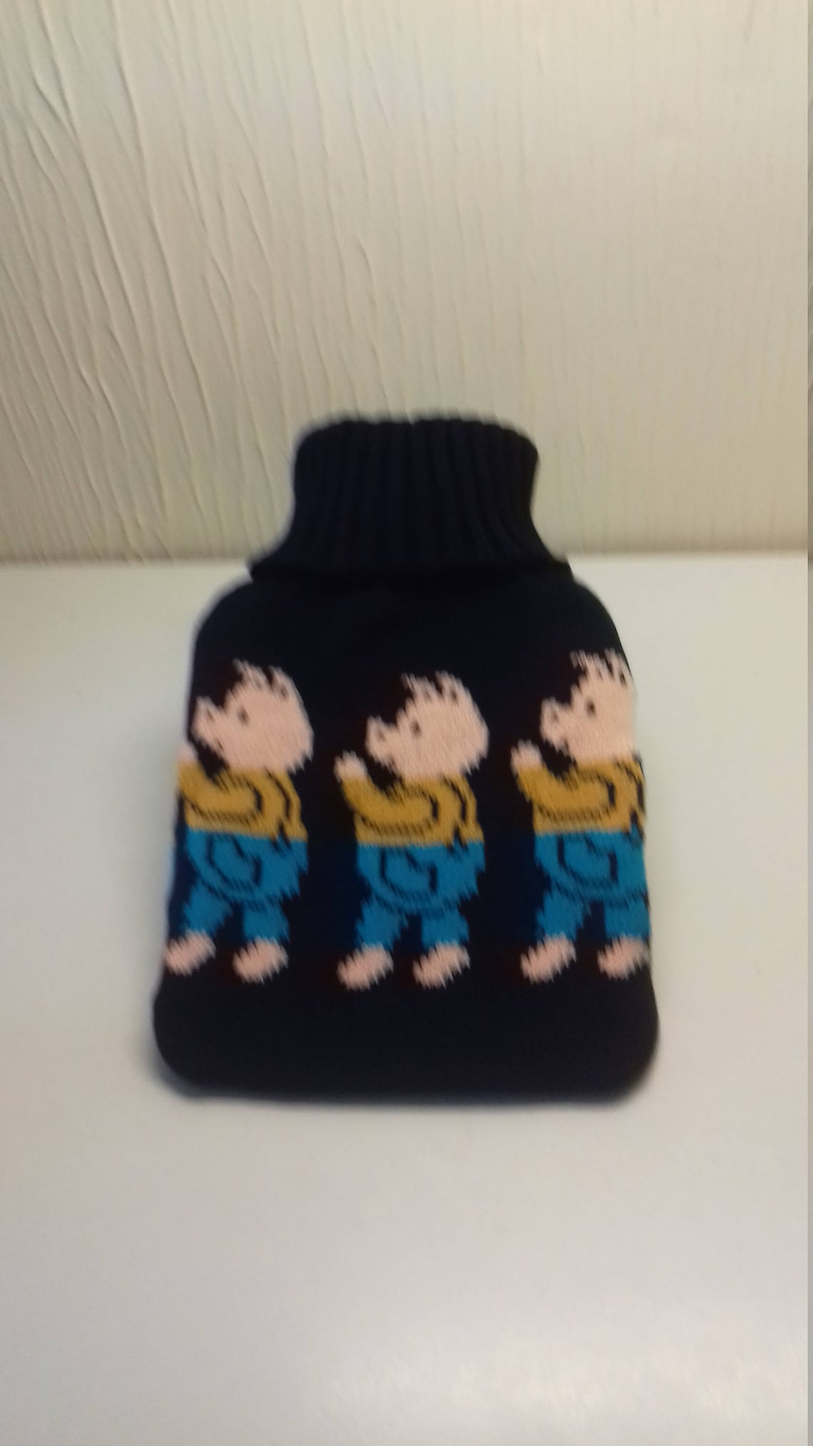 Handmade Knitted Hot Water Bottle Cover Featuring the Three Etsy UK