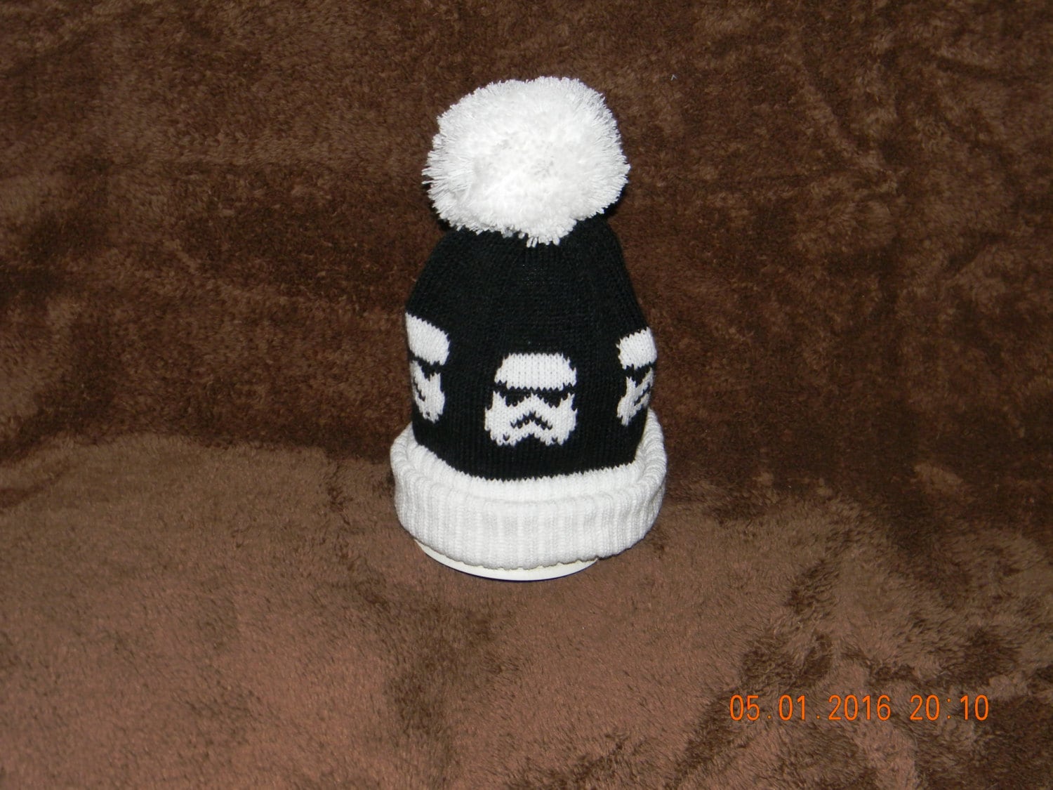 Handmade Knitted Star Wars Style Storm Trooper Bobble UK