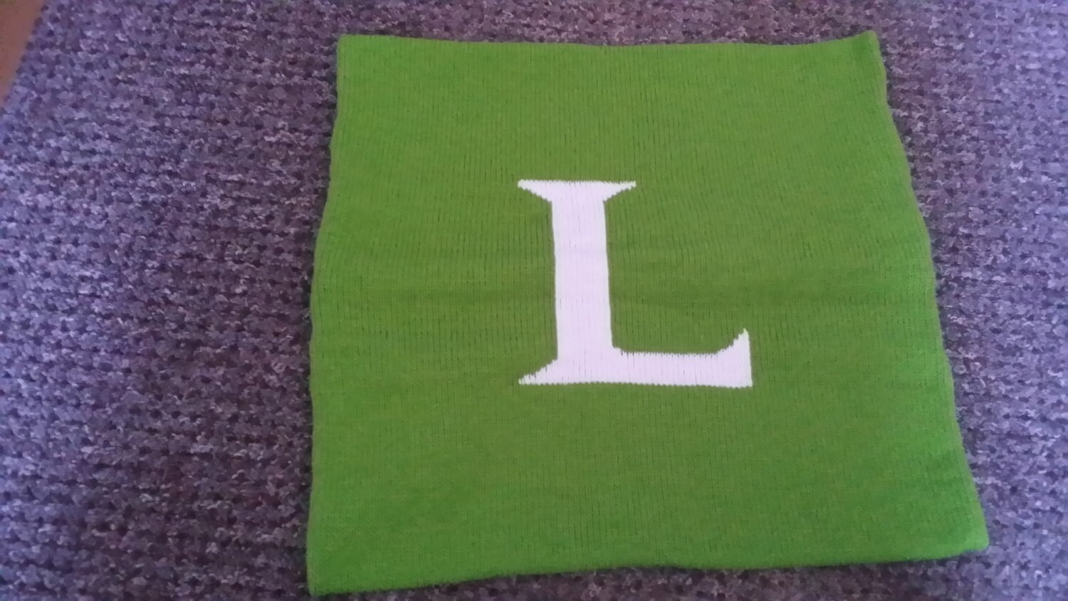 Handmade Knitted initial Cushion Cover Complete Etsy