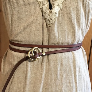 1/4" Wide Women's Leather Wrap Belt