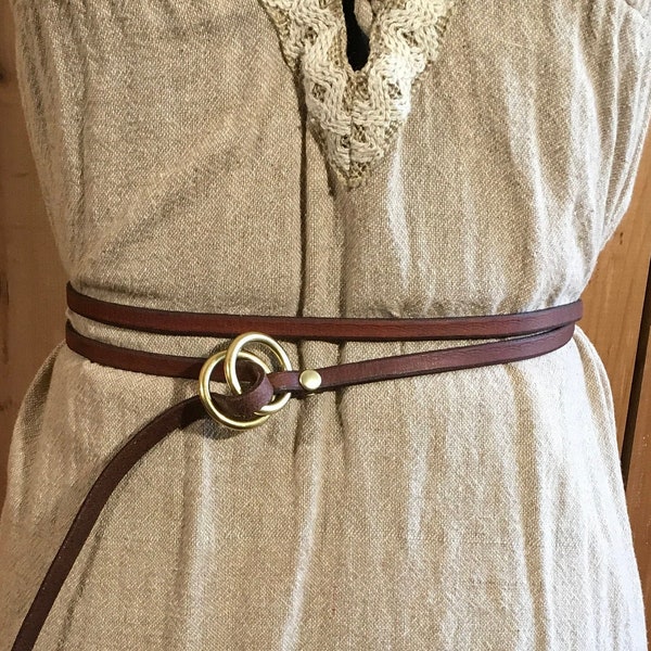 womens leather tie belt