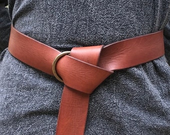 2" Wide Leather Ring Belt