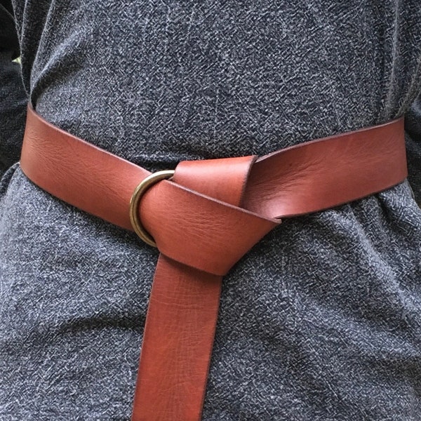 2" Wide Leather Ring Belt