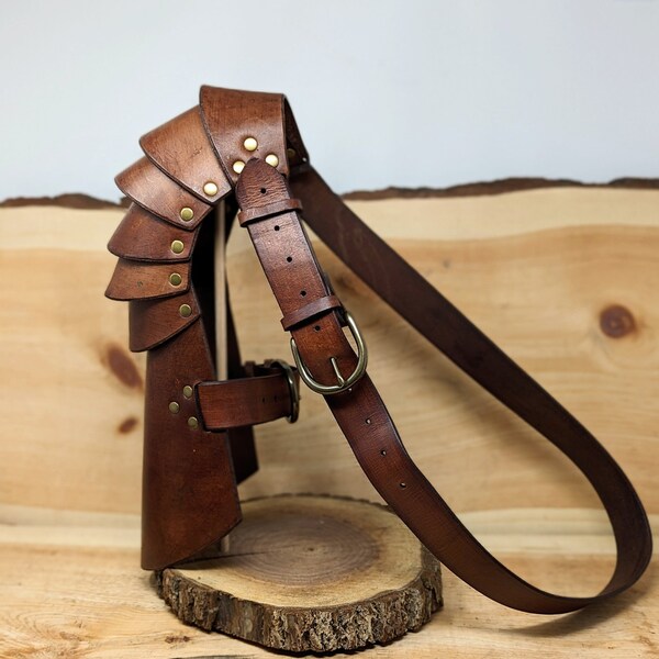 Large Leather Pauldron (Multiple Leather & Metal Colors)