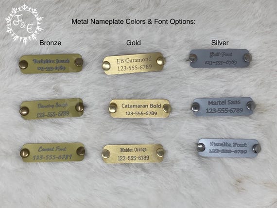 Personalized Engraved ID Dog Nameplate - Rivet On