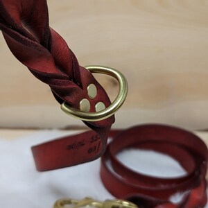 Personalized Leather Dog Leash With Optional Name plate (Multiple Leather & Metal Colors) image 16