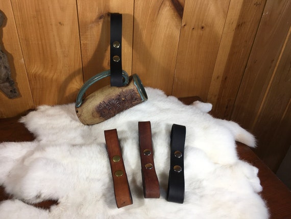 Leather Tankard And Mug Frog/Holder Strap (Customize Yours with Multiple Leather & Metal Color Options)