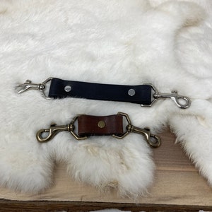Leather Dog Collar-to-Harness/Leash Safety Connector Clip