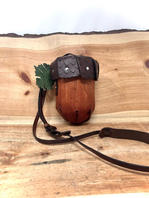 Large Leather Acorn Purse: Customizable Crossbody Bag