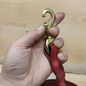 Personalized Leather Dog Leash With Optional Name plate (Multiple Leather & Metal Colors) image 4