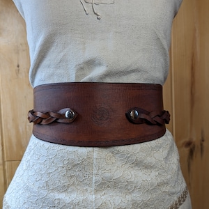Braided Leather Waist Cincher: Slim Corset Obi Belt