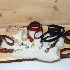 Personalized Leather Dog Leash With Optional Name plate (Multiple Leather & Metal Colors) image 2