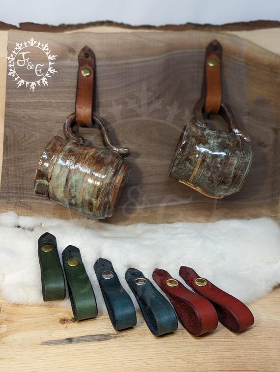 Leather Wall Hanger Straps (Customize in Your Choice of Leather & Metal Color)