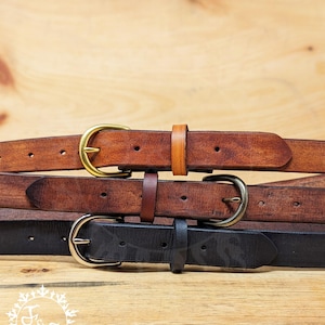 Genuine Cow Leather Belt Customizable Length 1&quot; Wide (Customize with Multiple Leather and Metal Color Options)