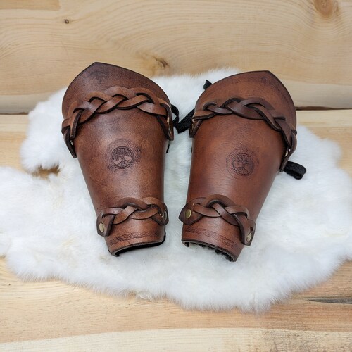 Women's Braided Leather Bracers for Ren Faires: Renaissance