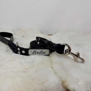 Personalized Leather Dog Leash With Optional Name plate (Multiple Leather & Metal Colors) image 8