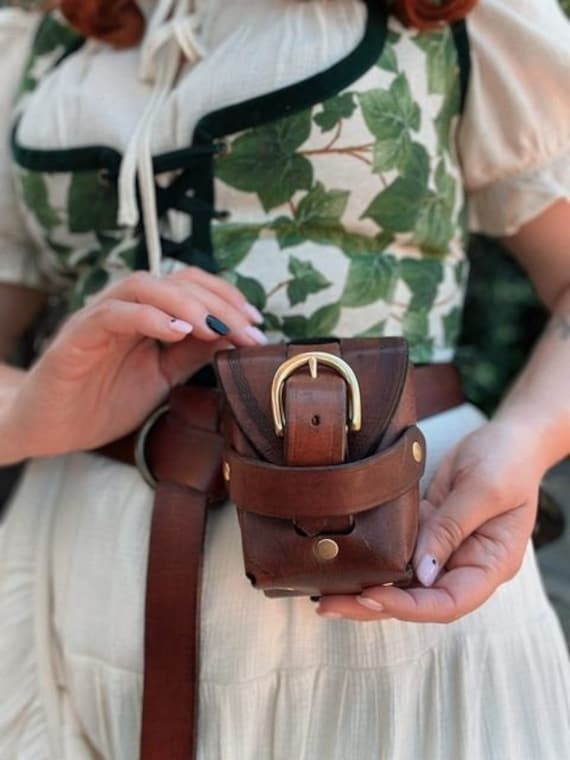 Leather Belt Pouch with Buckle (Customize Your Pouch From Multiple Leather And Metal Color Options)