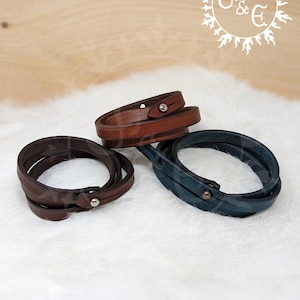 Customizable Leather Wrap Bracelet (Customize Yours With Multiple Leather & Metal Colors)