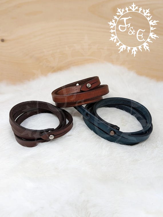 Customizable Leather Wrap Bracelet (Customize Yours With Multiple Leather & Metal Colors)
