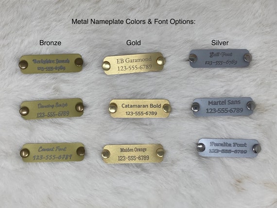 Personalized Engraved ID Dog Nameplate - Rivet On